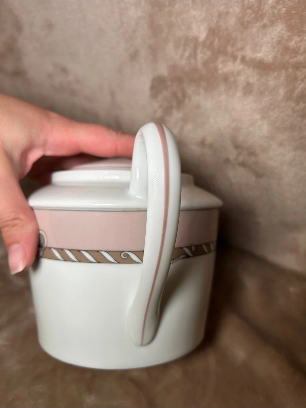 Ceralene A. Raynaud Serenade Beige Porcelain MCM White Teapot Limoges France